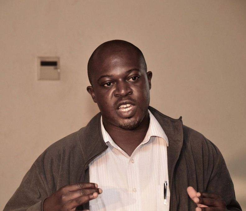 Richard Ali addresses the Writivism Festival, Kampala, Uganda