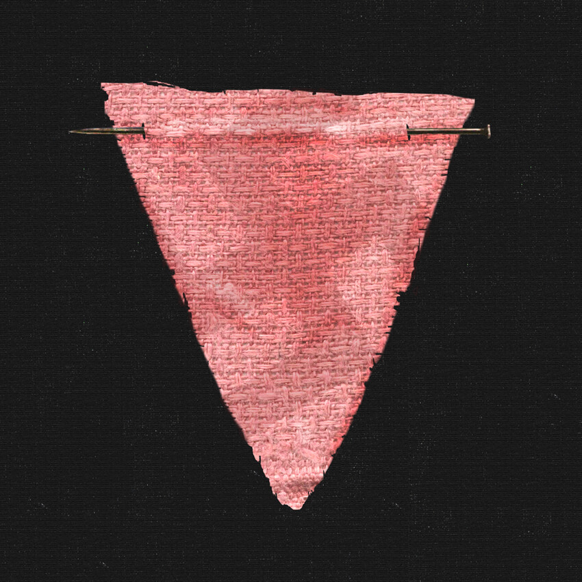 The (in)famous 'Pink Triangle' LBTQ prisoners had to wear in the NAZI death camps