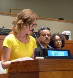 Cynthia Basinet addresses the UN