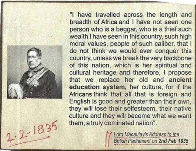 Macauly | British colonial ruler in the 1800’s
